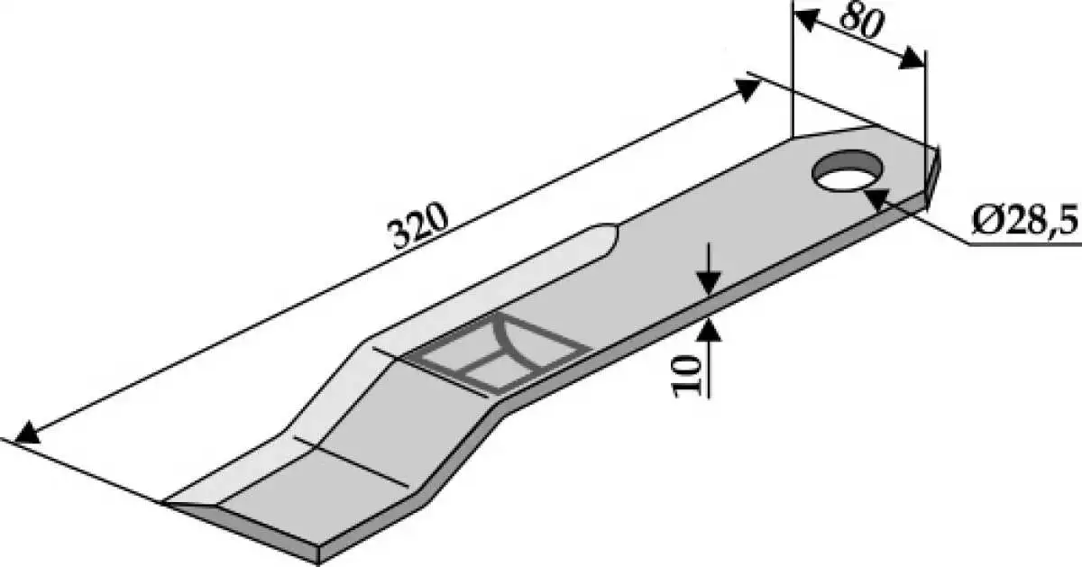 Mulchmesser 320x80mm - rechts